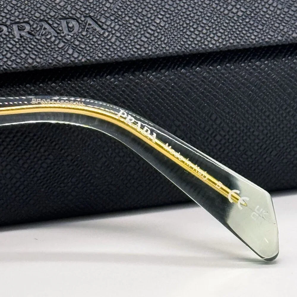 NEW PRADA EYEGLASSES PRA19VF 14R1O1, PR A19VF 14R1O1 TRANSPARENT MINT WOMEN